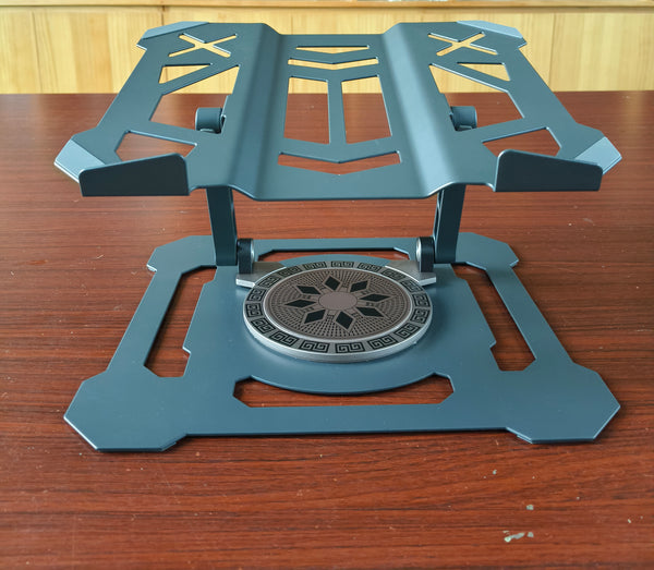 iDock Ergonomic Portable Folding Gaming Laptop Stand Carbon Steel Height Angle Adjustable 360° Swivel Notebook Holder