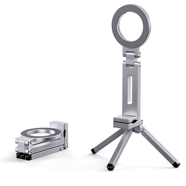 iDock 2025 Portable Foldable Magnetic Suction Phone Stand Desktop Phone Holder with Tripod
