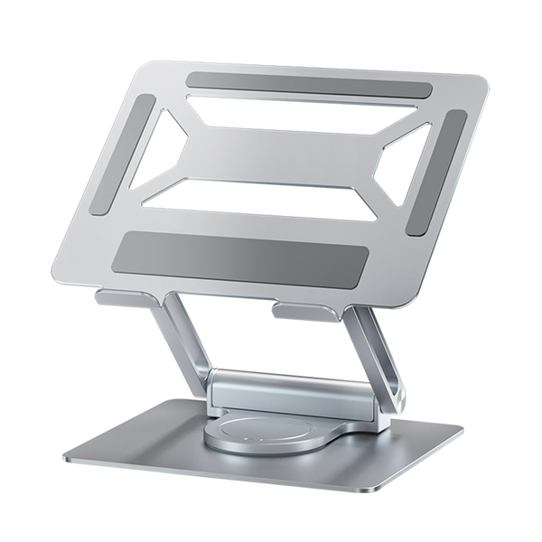 Factory Custom Logo Box iDock Height Angle Adjustable 360 Degree Rotating Two-pole Folding Notebook Stand with Docking Station