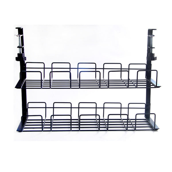 iDock Portable Wrought Iron Desktop Wire Storage and Sorting Shelf Desk Side Storage Shelf Hanging Wire Shelf