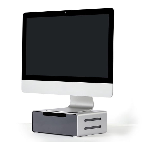 iDock Aluminum Monitor Holder with USB3.0 USB C With the Drawer Support Transfer Data Monitor Stand Riser