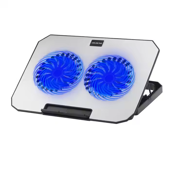 iDock Ergonomic Metal Height Adjustable Foldable 2 Fans 2 USB HUB Laptop Cooling Pad with Phone Stand