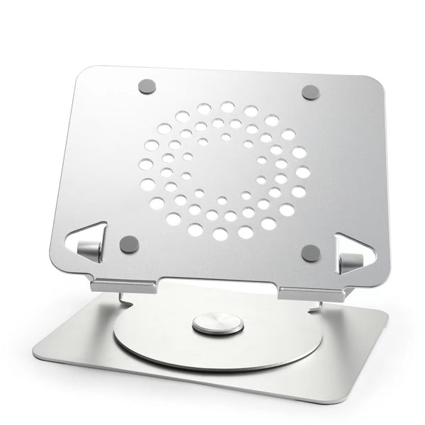 iDock Ergonomic Portable Foldable Multi-angle Adjustable Heat Dissipation Aluminium Alloy Laptop Riser Stand with 360 Degree Rotating Base