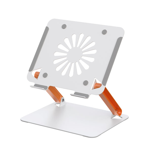 iDock Ergonomic Portable Folding Height Angle Adjustable Notebook Holder Metal Laptop Stand With Fan and USB HUB Optional