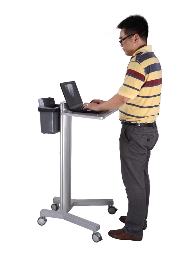 iDock All In One Height Adjustable Industrial Laboratory Medical Hospital Workstation Mobile Rolling Laptop Computer Cart Trolley