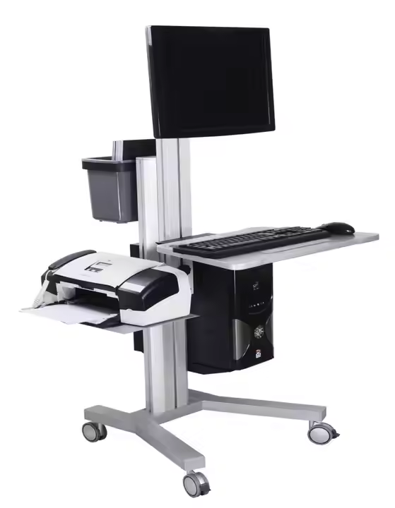 iDock Height Adjustable Computer Standing Desk Table Workstation Computer Mobile Cart