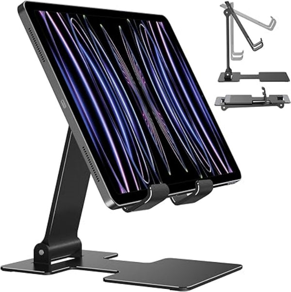 iDock Tablet Stand Adjustable Tablet Holder for Desk Portable Folding Aluminum for iPad Stand Compatible with 4-13 inch Devices