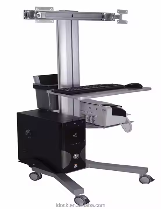 iDock Height Adjustable Mobile Medical Computer Cart for Laptops Notebooks