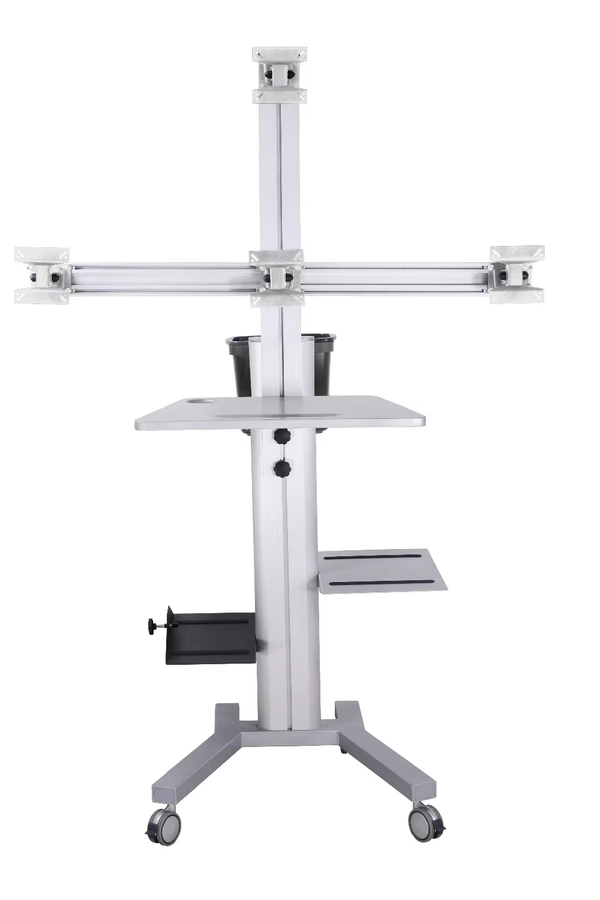 iDock PC Laptop Notebook Computer Mobile Cart with 4 LCD Monitor Mount